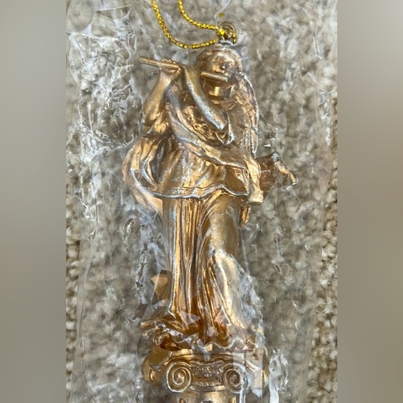 NIP 2 Vintage Paul Minor Gilded Angel Christmas Tree Ornaments Mandolin Flute - Picture 3 of 6